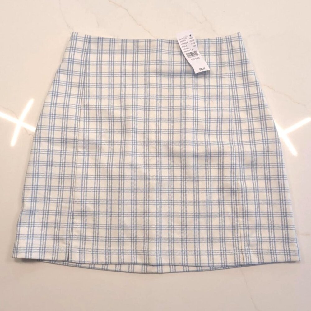 NEW John Galt Pacusn Blue Plaid Mini Skirt One Size Y2K Preppy Schoolgirl XS